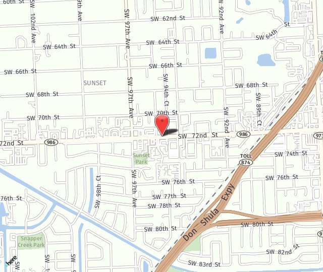 Location Map: 9495 Sunset Drive Miami, FL 33173