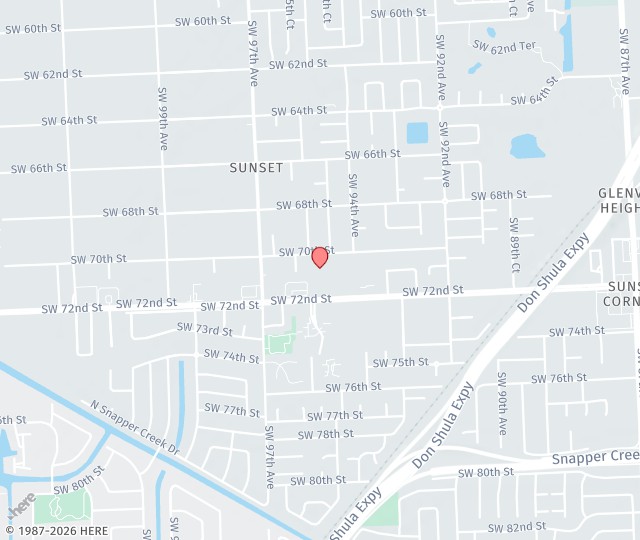 Location Map: 9495 Sunset Drive, Suite B-275 Miami, Florida 33173